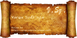 Varga Szénia névjegykártya